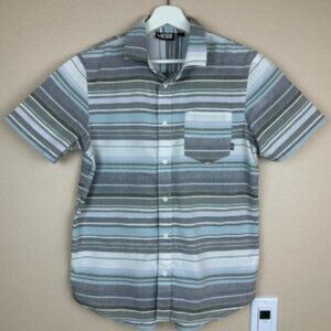 Vans Gray and Blue Casual Button Down Shirt